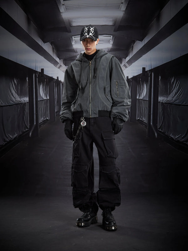Techwear Hooded Bomber Jacket - Fuga Studios
