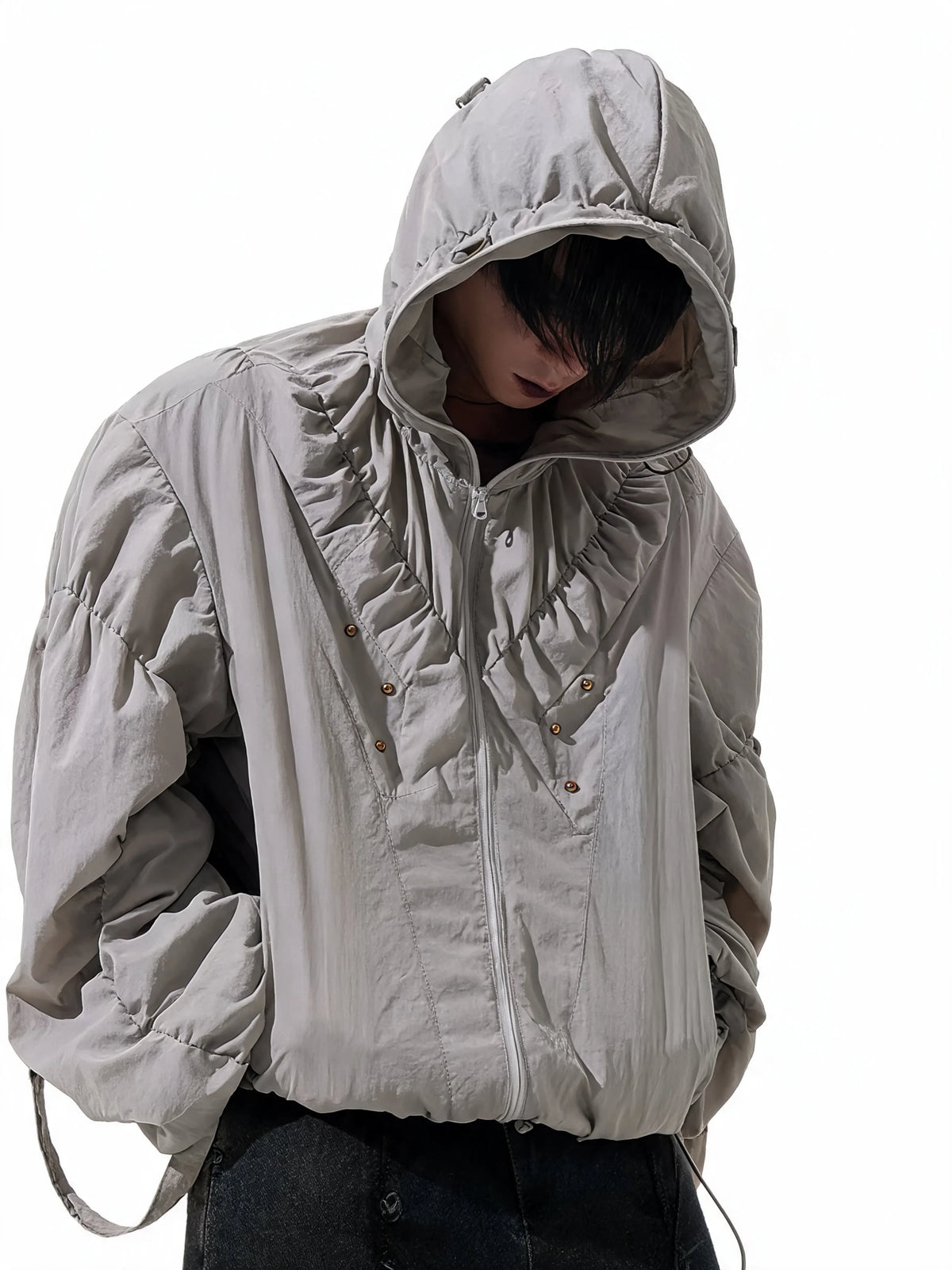 Techwear Ruched Tactical Windbreaker - Fuga Studios