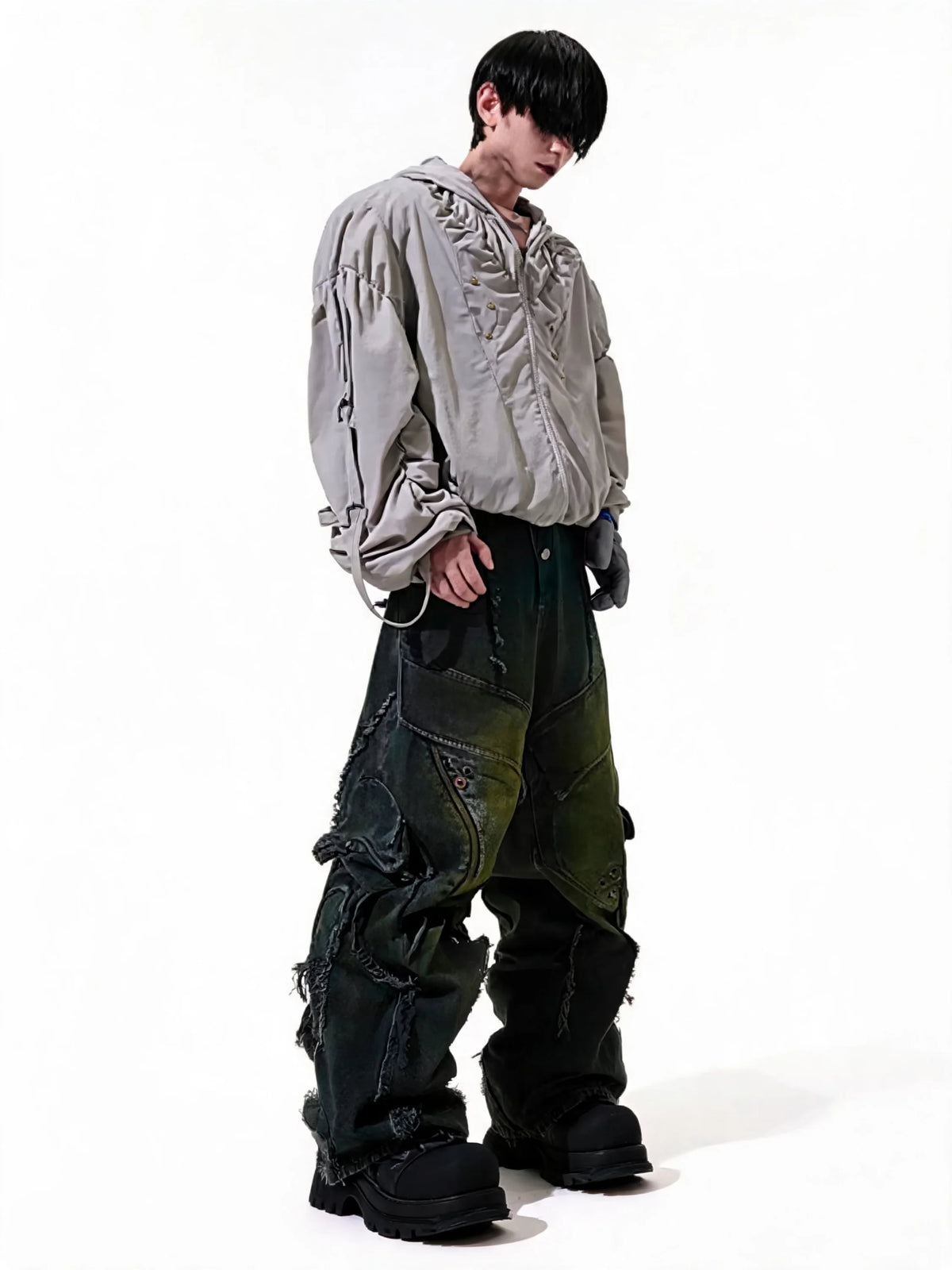 Techwear Ruched Tactical Windbreaker - Fuga Studios