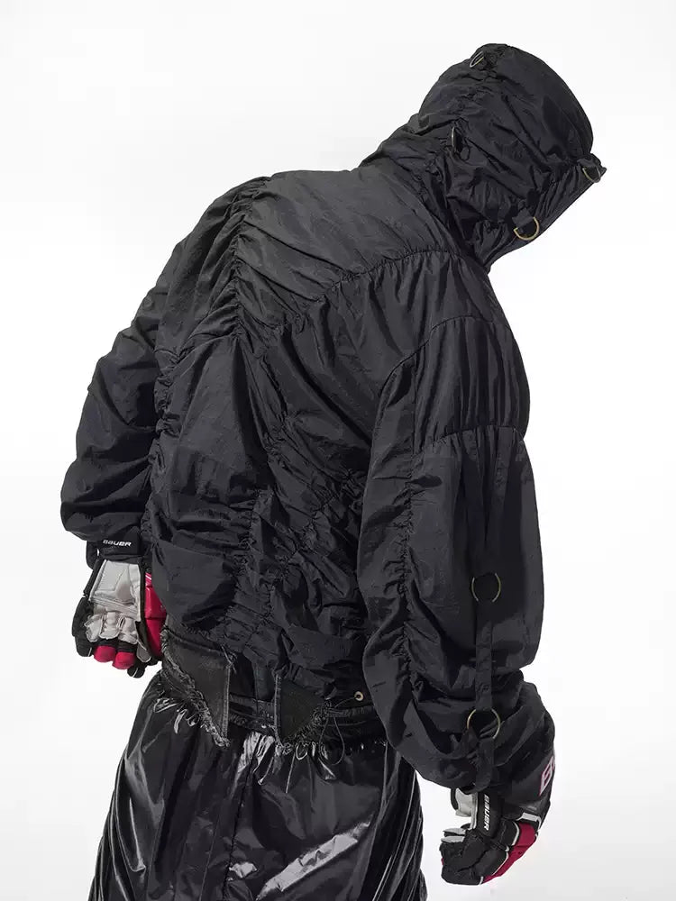 Techwear Ruched Tactical Windbreaker - null