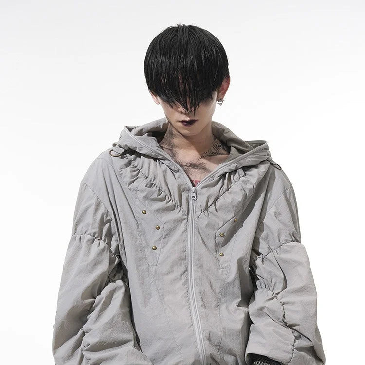 Techwear Ruched Tactical Windbreaker - null