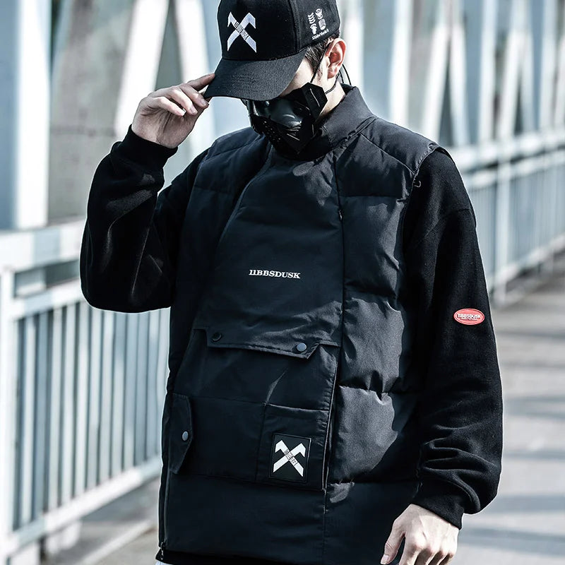 Techwear Shifted Zip Vest - Fuga Studios