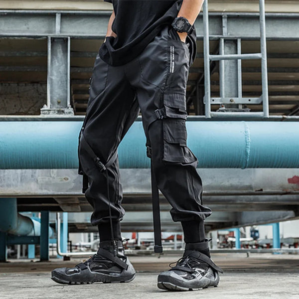 Shop Decibel Quilted Nylon Cargo Pants B300-BLK black