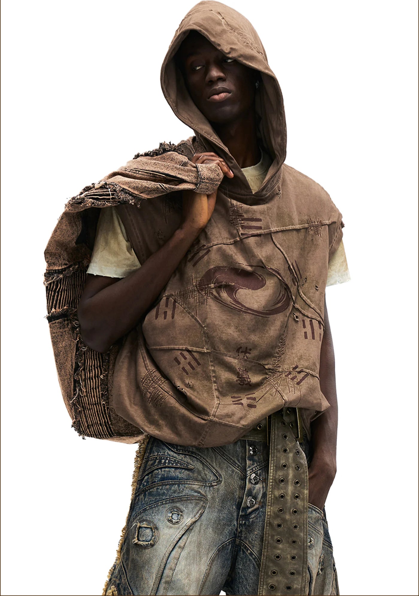 Warcore Distressed Hooded Vest 9