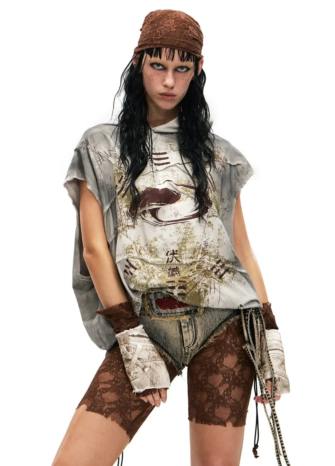 Warcore Distressed Hooded Vest - Fuga Studios