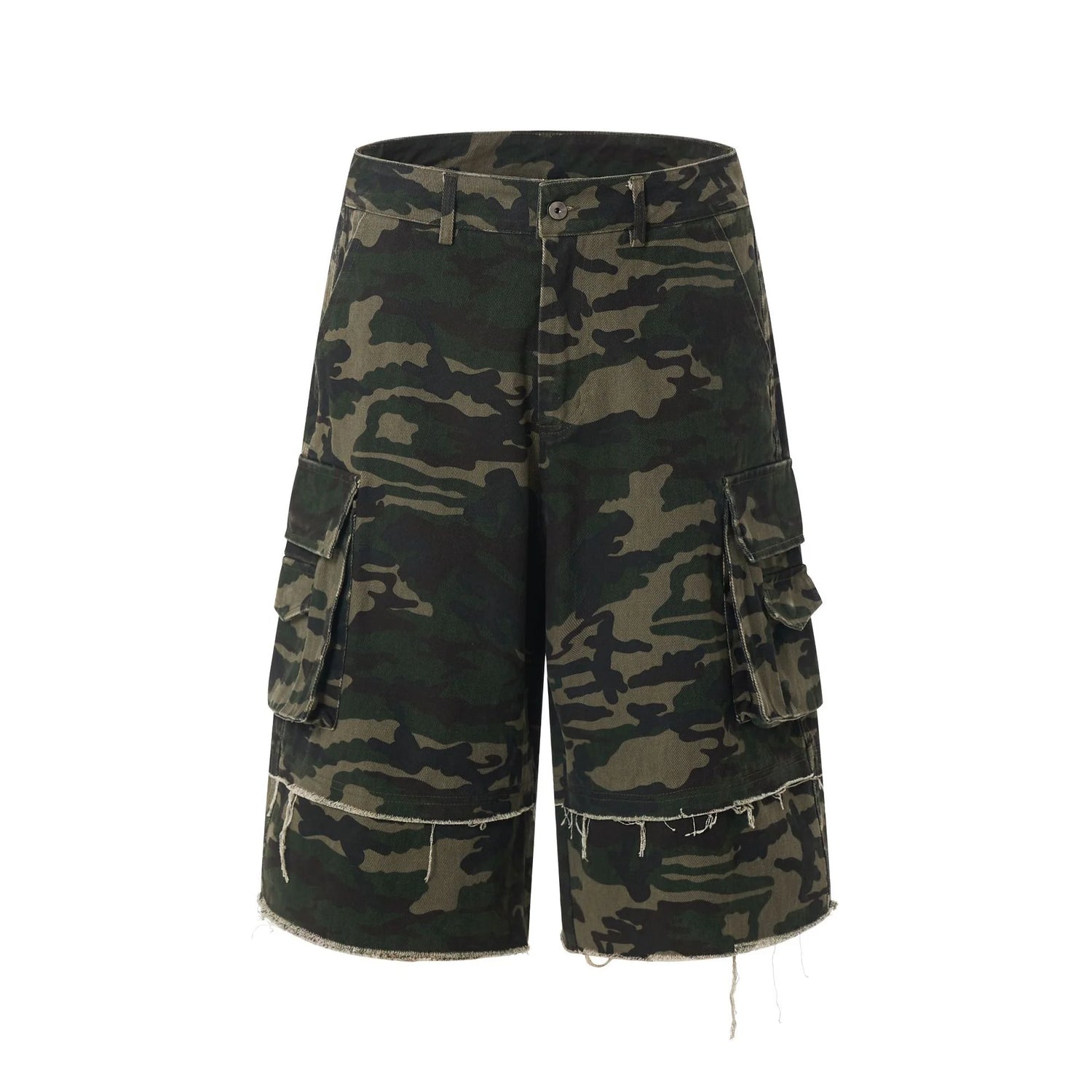 Y2K Camo Raw-Hem Cargo Jorts – Fuga Studios
