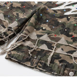 Y2K Celana Pendek Kargo Emblem Pedang Camo