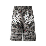 Y2K Celana Pendek Kargo Emblem Pedang Camo