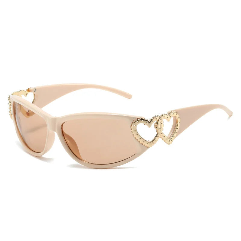 Y2K Double Heart Sunglasses - Fuga Studios