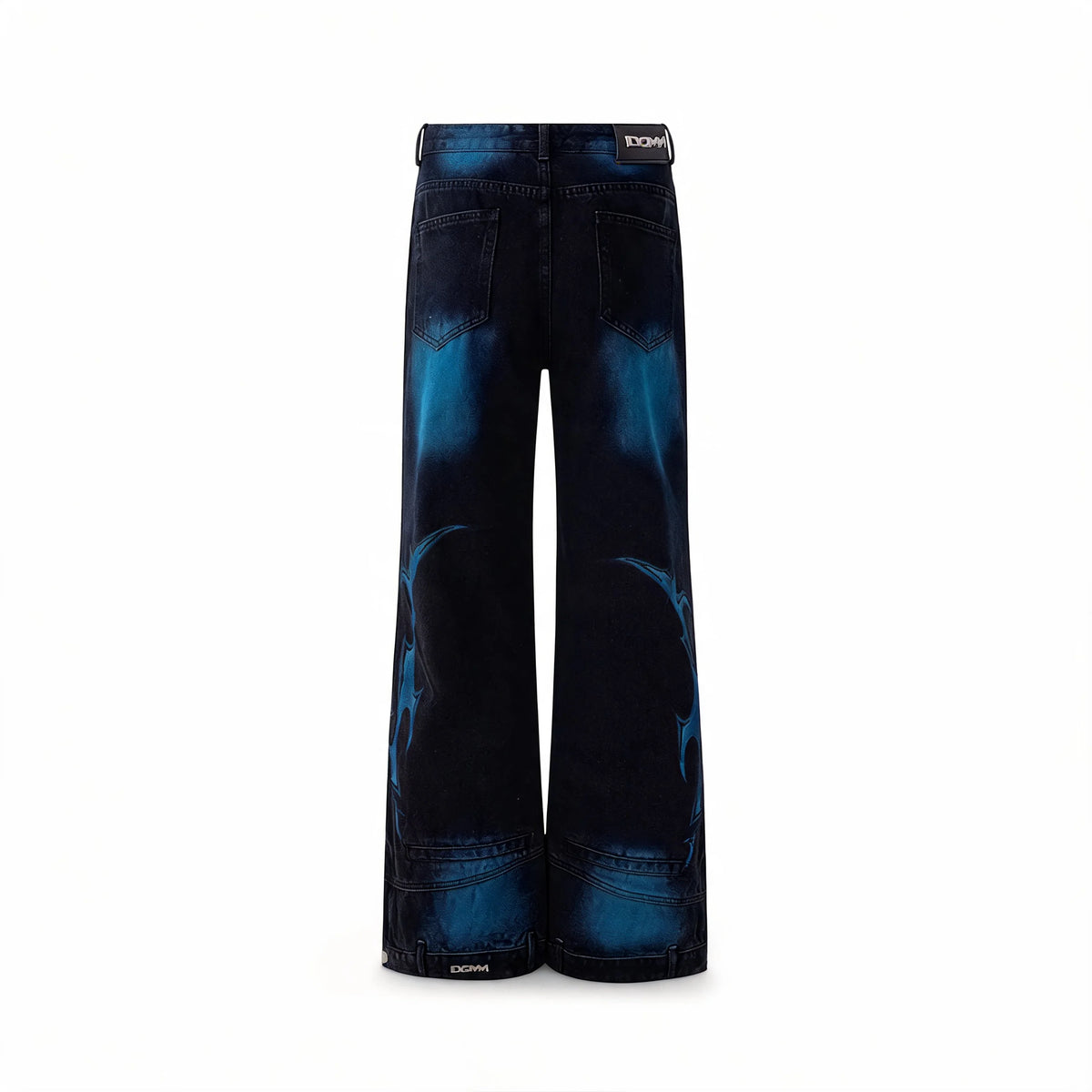 Y2K Flame Print Wide-Leg Jeans - Fuga Studios