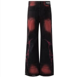 Y2K Flame Print Wide-Leg Jeans - Fuga Studios
