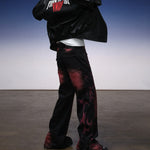 Y2K Flame Print Wide-Leg Jeans - Fuga Studios