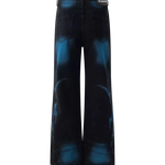 Y2K Flame Print Wide-Leg Jeans - Fuga Studios
