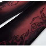 Y2K Flame Print Wide-Leg Jeans - Fuga Studios