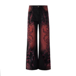 Y2K Flame Print Wide-Leg Jeans - Fuga Studios