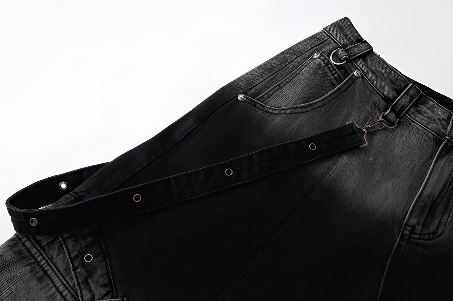 Y2K Gothic Cross Denim Cargo Shorts - Fuga Studios