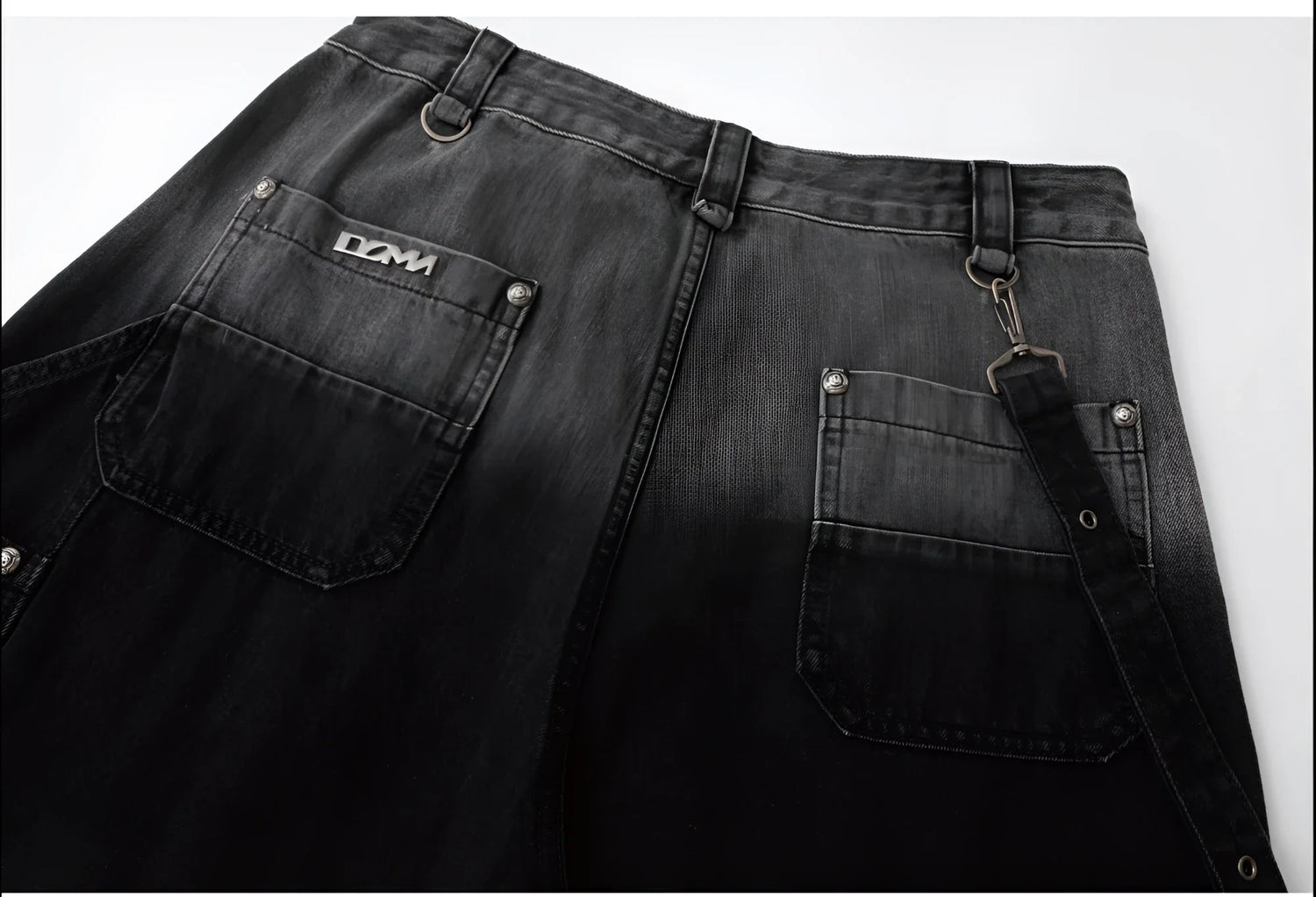 Y2K Gothic Cross Denim Cargo Shorts - Fuga Studios