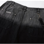 Y2K Gothic Cross Denim Cargo Shorts - Fuga Studios