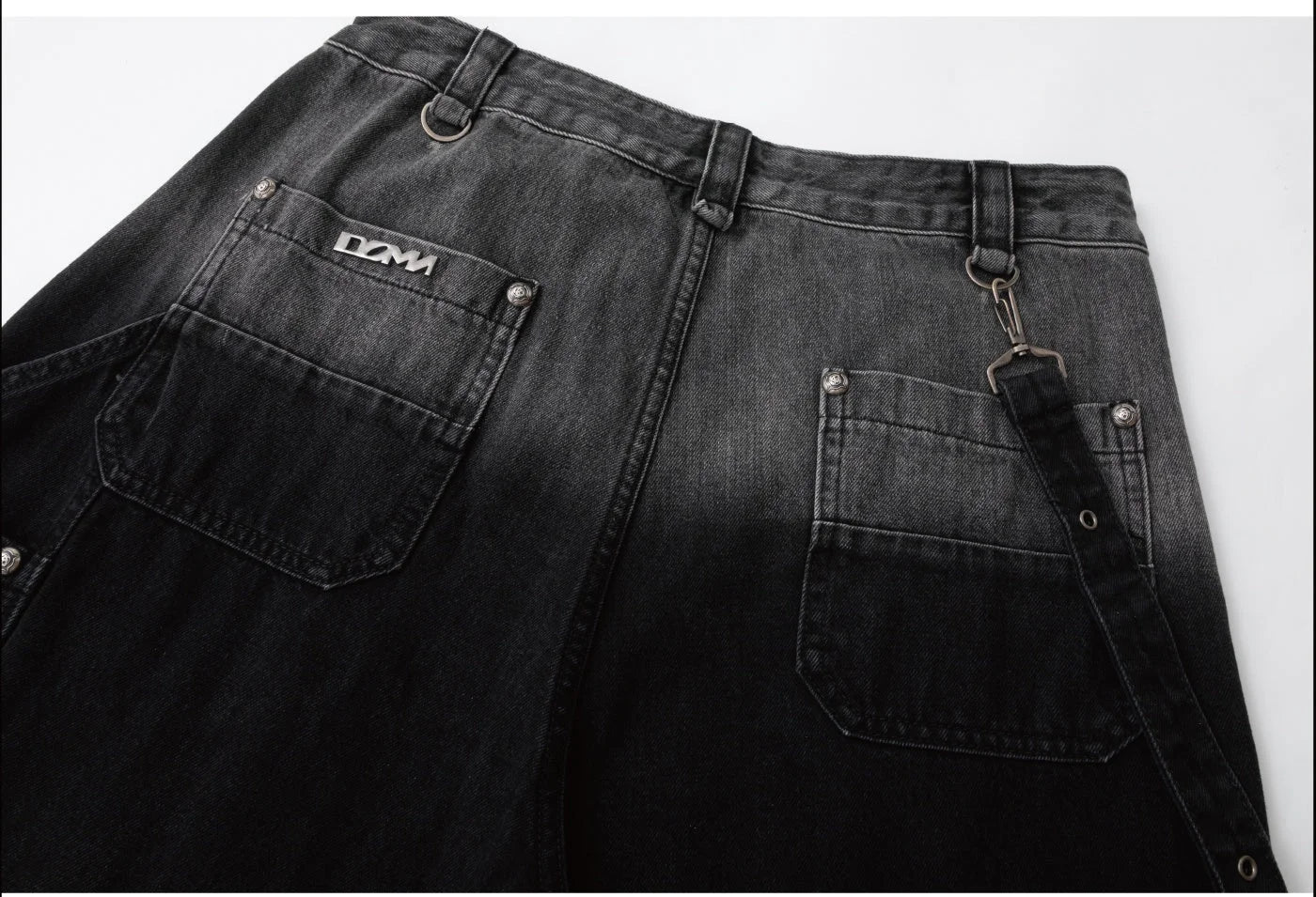 Y2K Gothic Cross Denim Cargo Shorts - Fuga Studios
