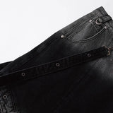 Y2K Gothic Cross Denim Cargo Shorts - Fuga Studios