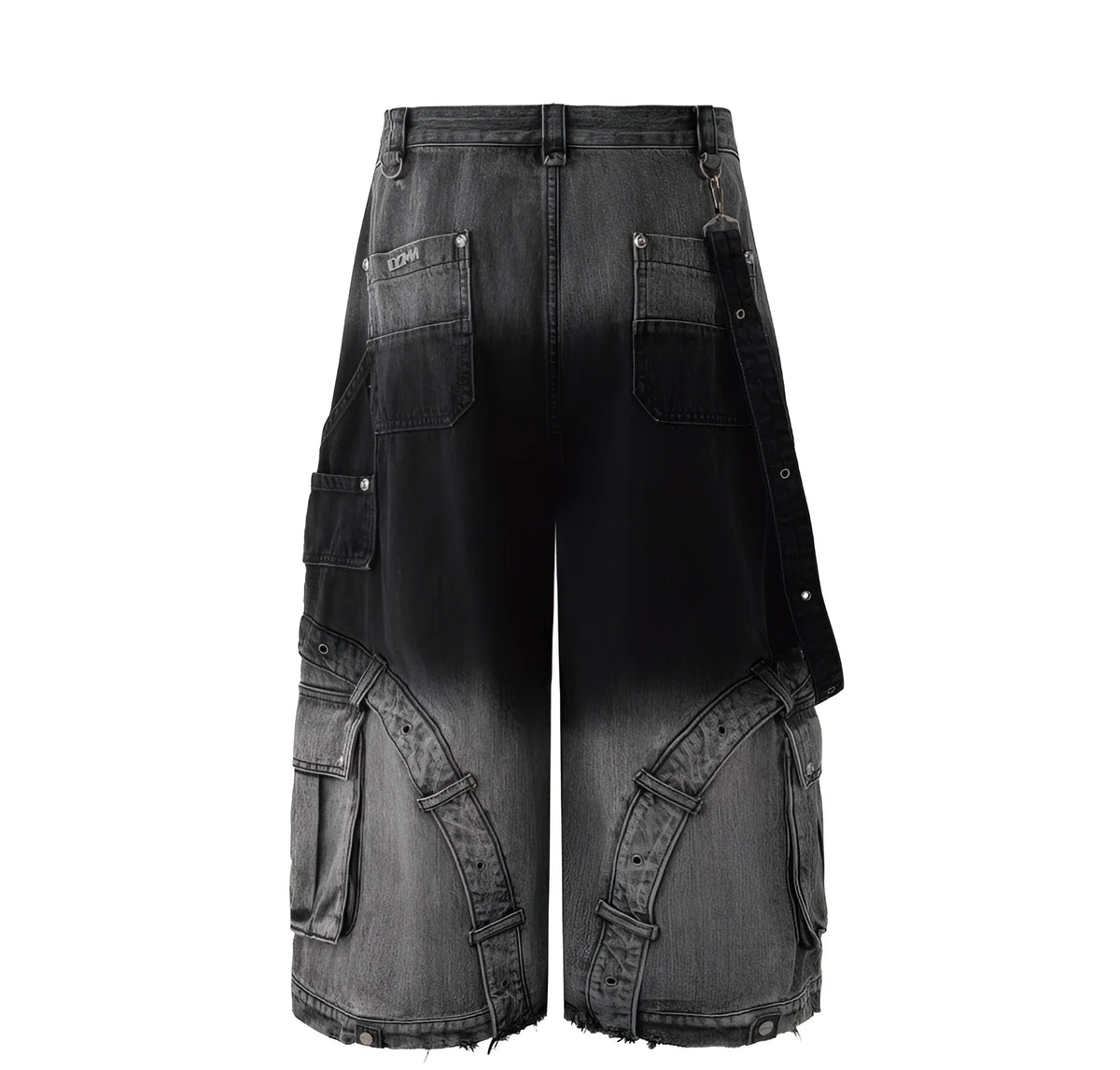 Y2K Gothic Cross Denim Cargo Shorts | Limited Edition | Fūga