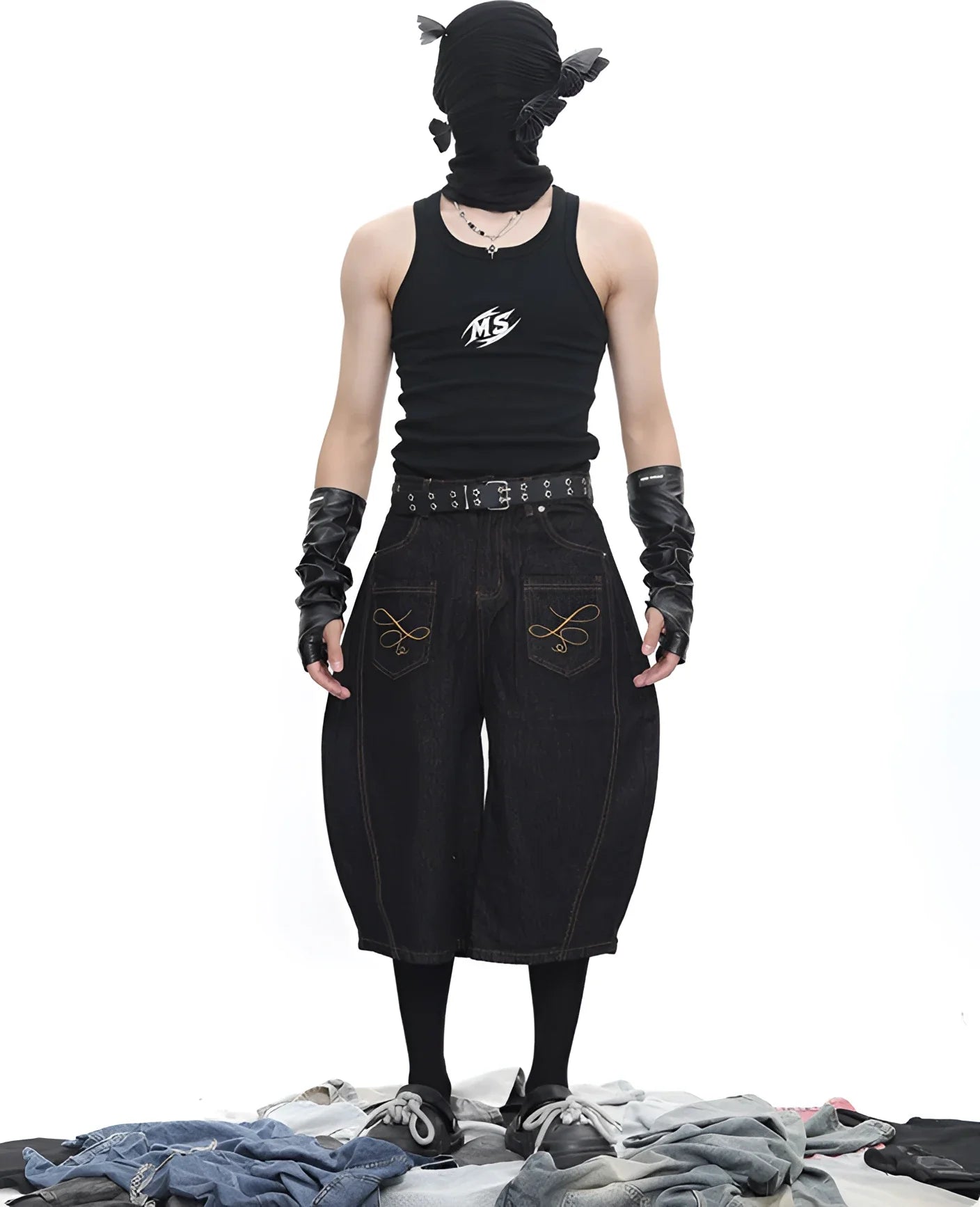 Y2K Saber Wide-Leg Denim Jorts - Fuga Studios