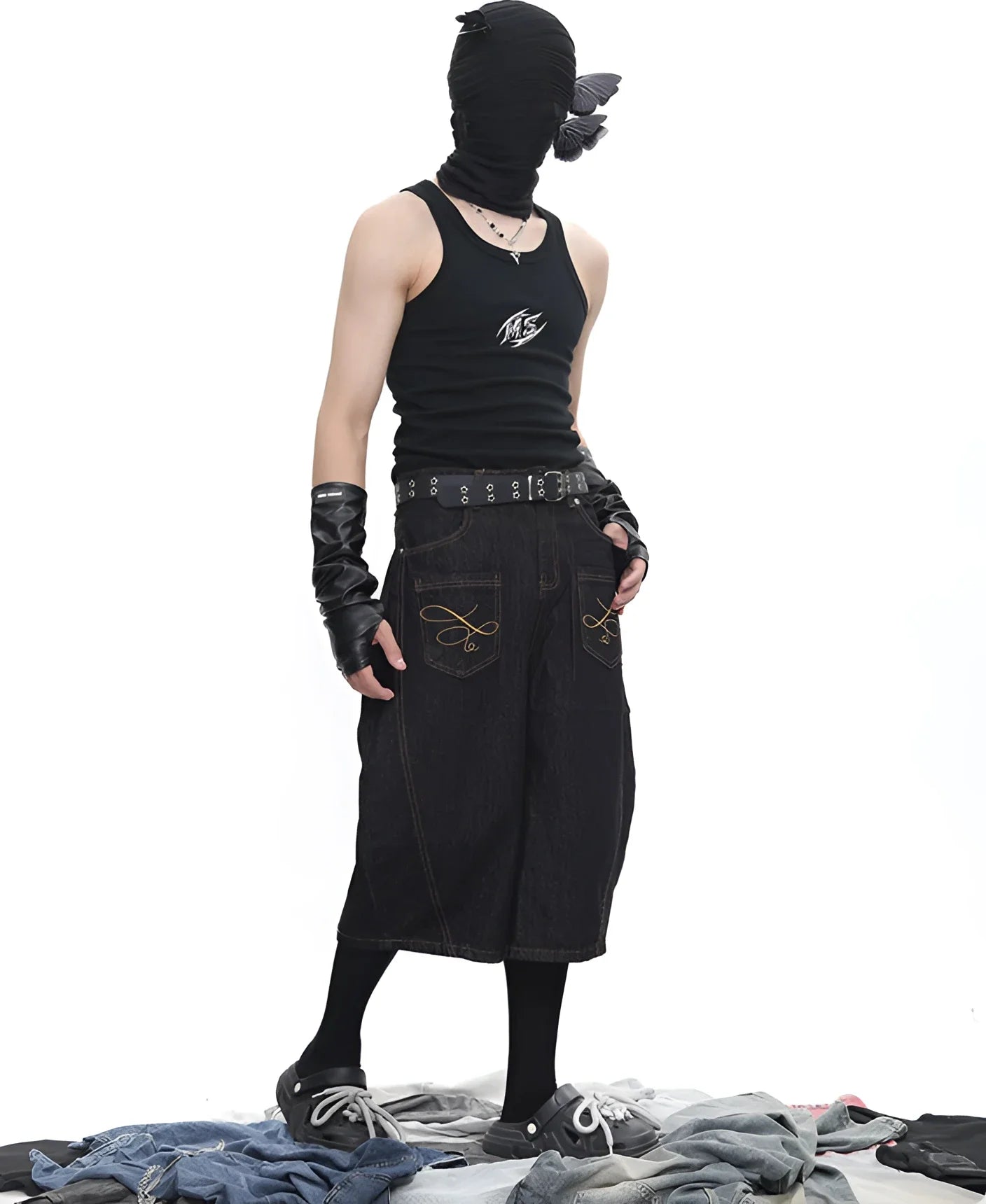 Y2K Saber Wide-Leg Denim Jorts - Fuga Studios