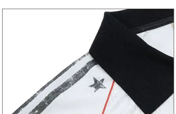 Y2K Star Jersey Polo Shirt 13