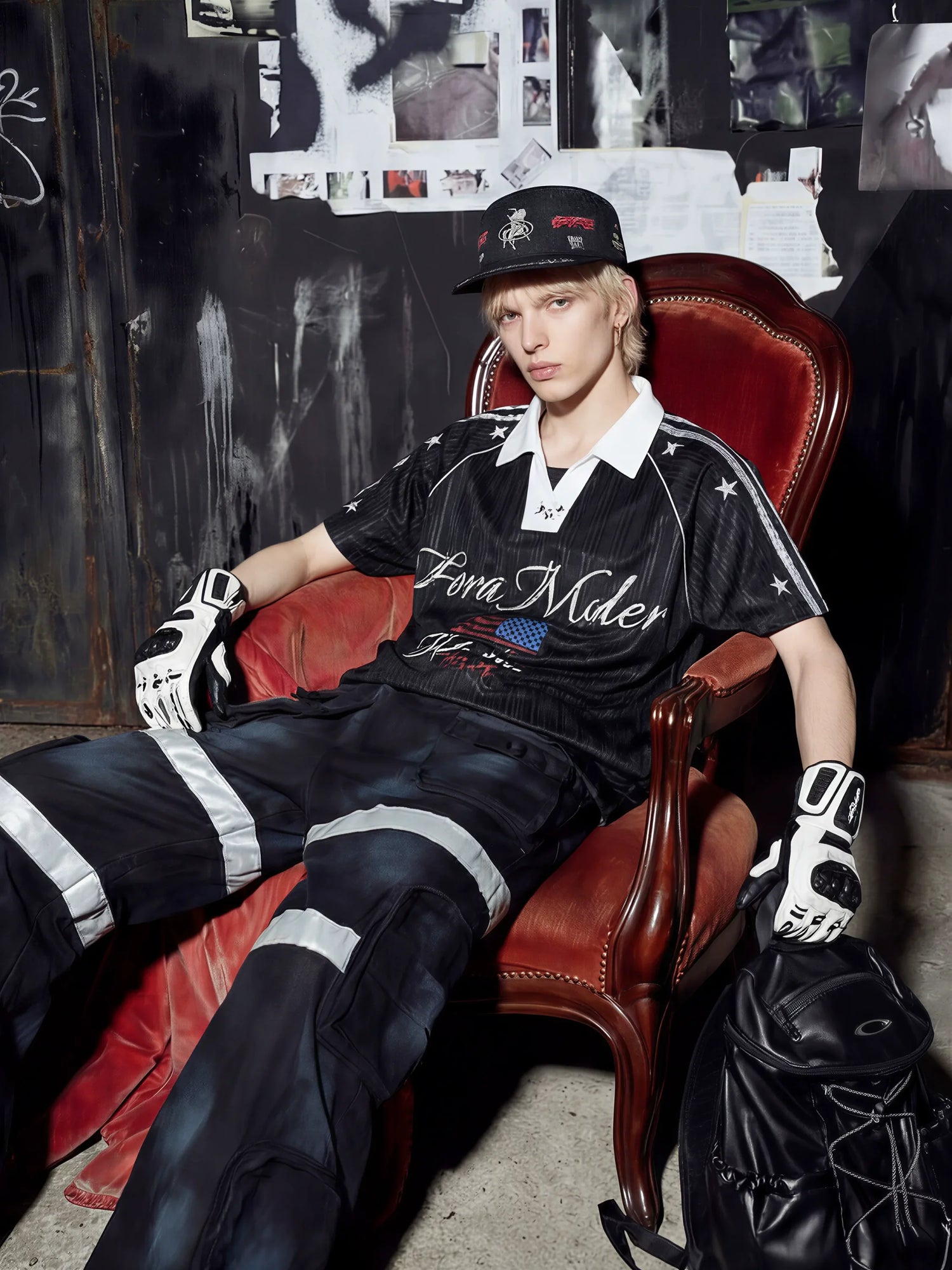 Y2K Star Jersey Polo Shirt 3