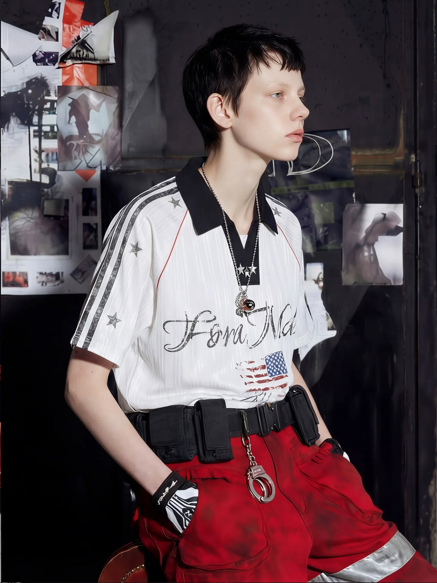 Y2K Star Jersey Polo Shirt 6