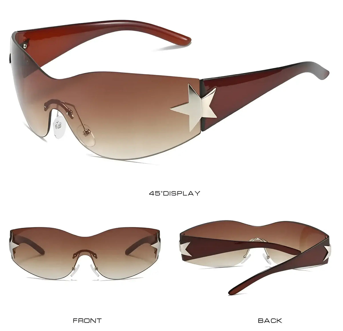 Statement Fantasy Sunglasses Irregular Star Frame, Y2K Harajuku Fairycore Style Y2K Novelty Streetwear Star Butterfly PC UV400 Protection  main image 2